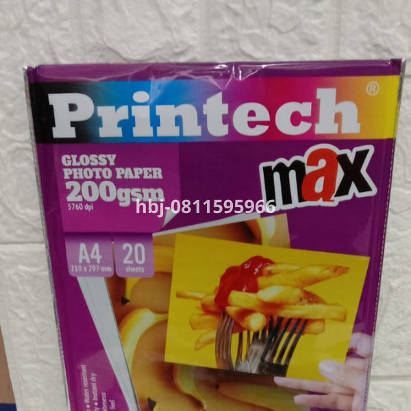 Glossy Paper A4 200gsm @20sheet